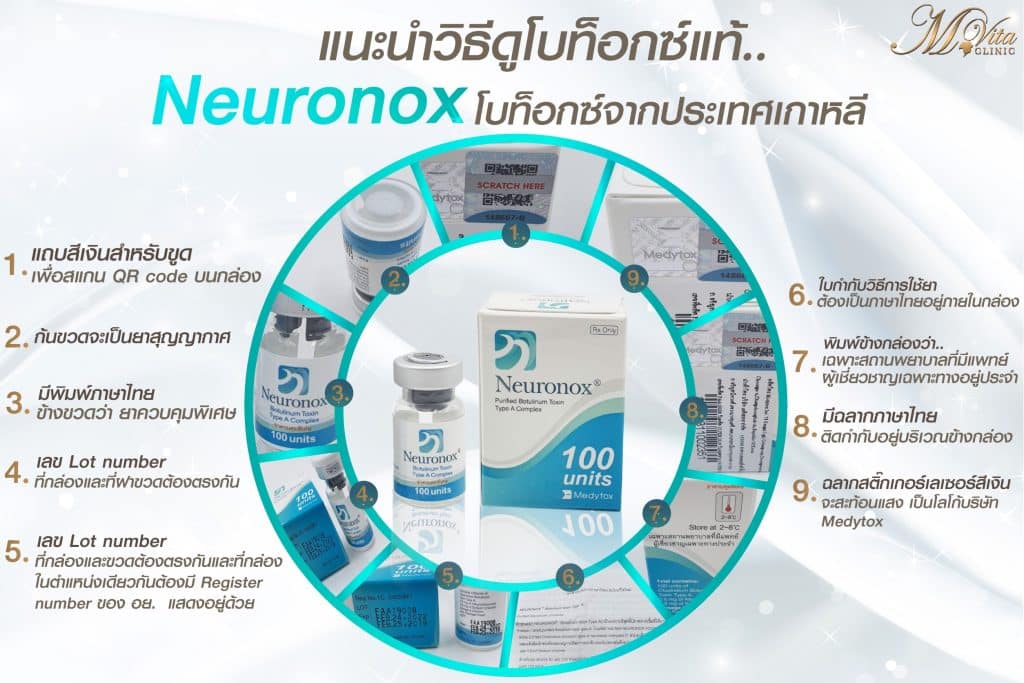 Neuronox จากการโบท็อกกรามแท้ ดูได้ง่ายๆ