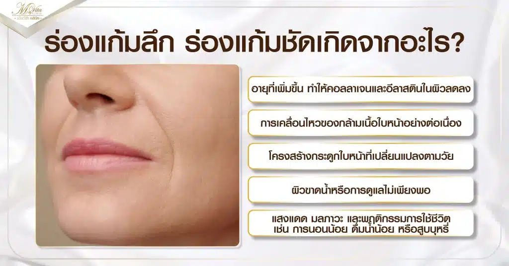 ร่องแก้มลึก ร่องแก้มชัดเกิดจากอะไร